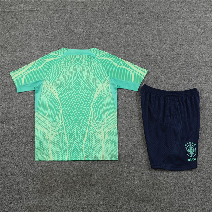 Tuta da Track Brasile Manica Corta 2022-2023 Verde - Pantaloncini